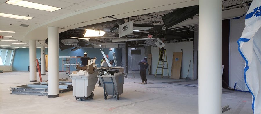 Post-construction cleanup team in a newly renovated home by 360Demo in Toronto